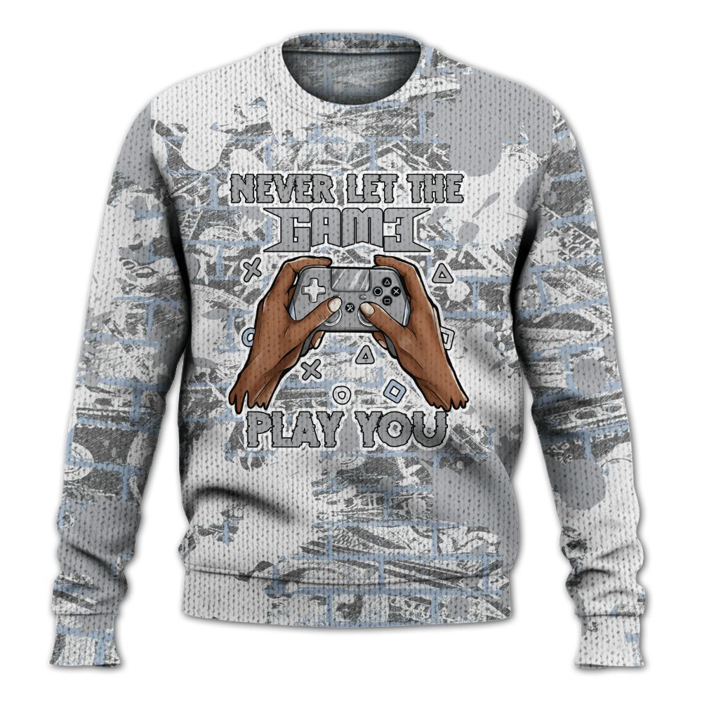 Knitted Sweater To Match Low OG Wolf Grey 1s - PlayGame Human Brick