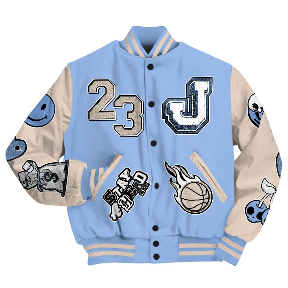 Varsity Jacket To Match Air Max 1 Royal Pulse - Hustles Money Number 23 All Over Print