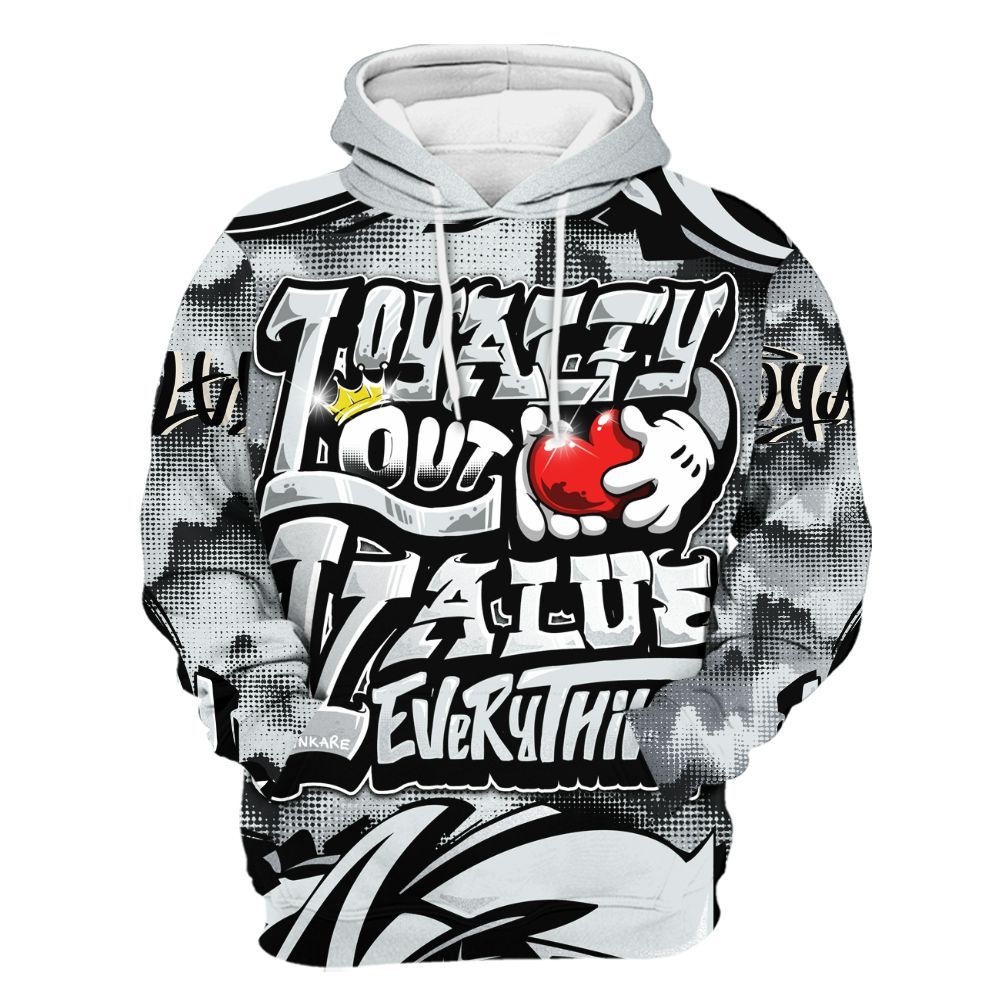 Hoodie To Match Cap And Gown 6s - Loyalty Out Value Graffiti All Over Print