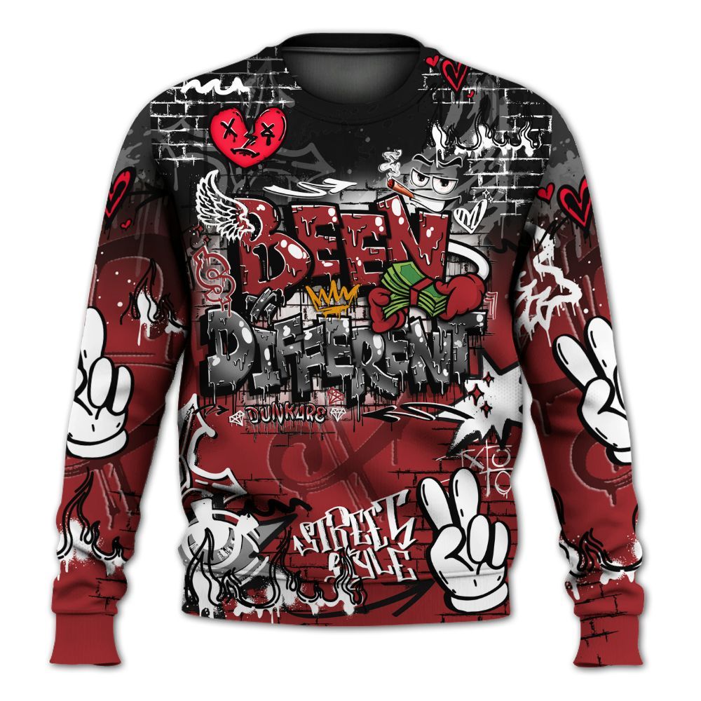 Sweatshirt To Match Alternate Flu Game 12s - Been Dif2erent Drip Graffiti All Over Print