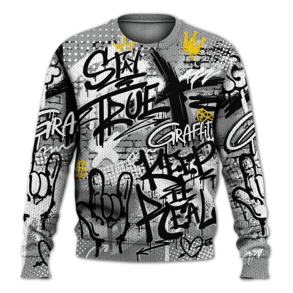 Knitted Sweater To Match Retro Stealth 12s - True It Real Graffiti Streetwear