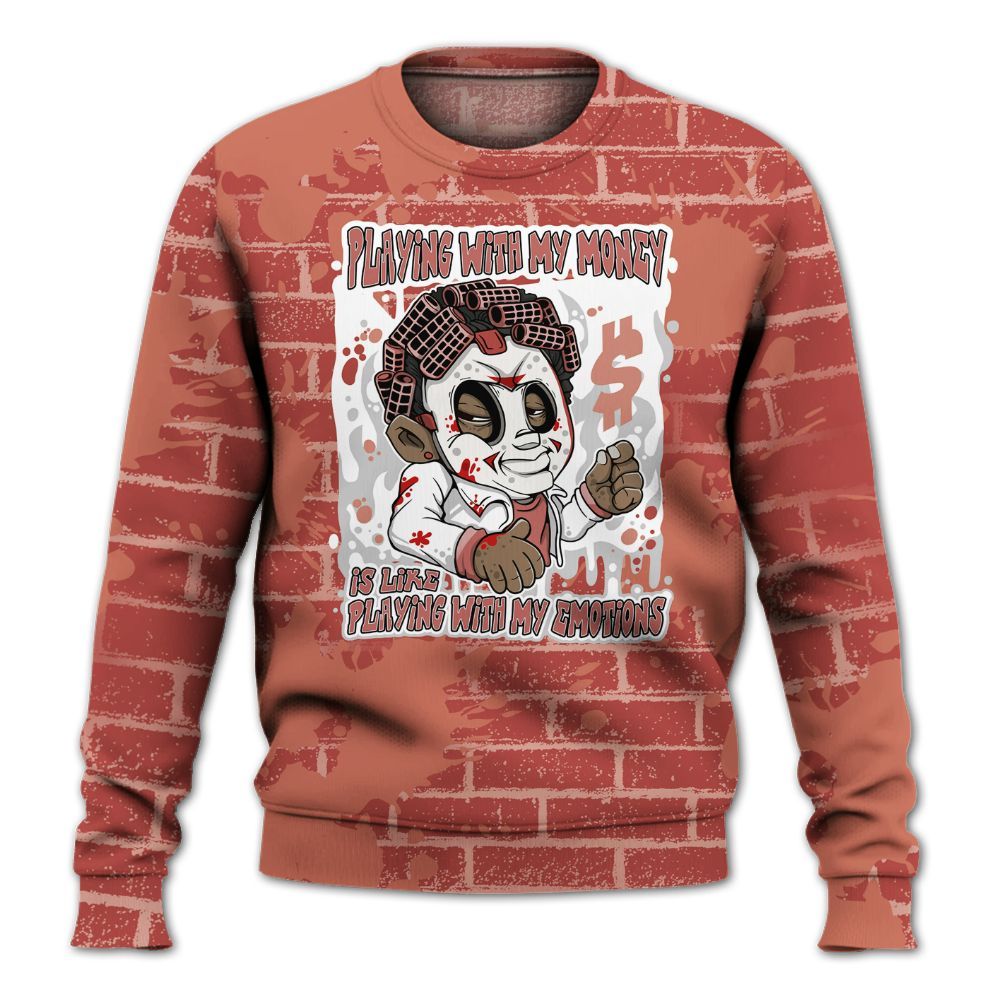 Sweatshirt To Match Dune Red 13s - Playing With My Money Graphic Halloween All Over Print