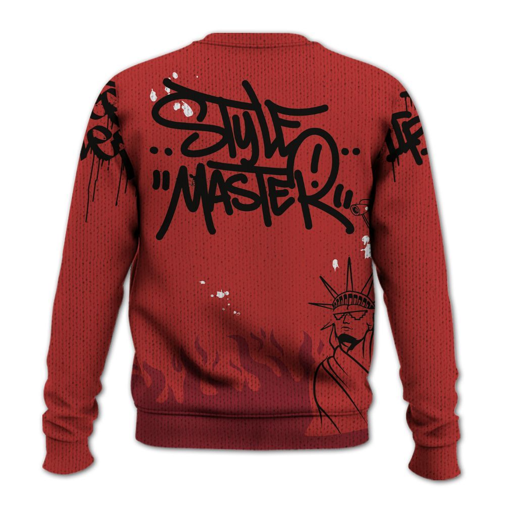 Knitted Sweater To Match Bred Reimagined 4s - Graphic Fck Around Find Out