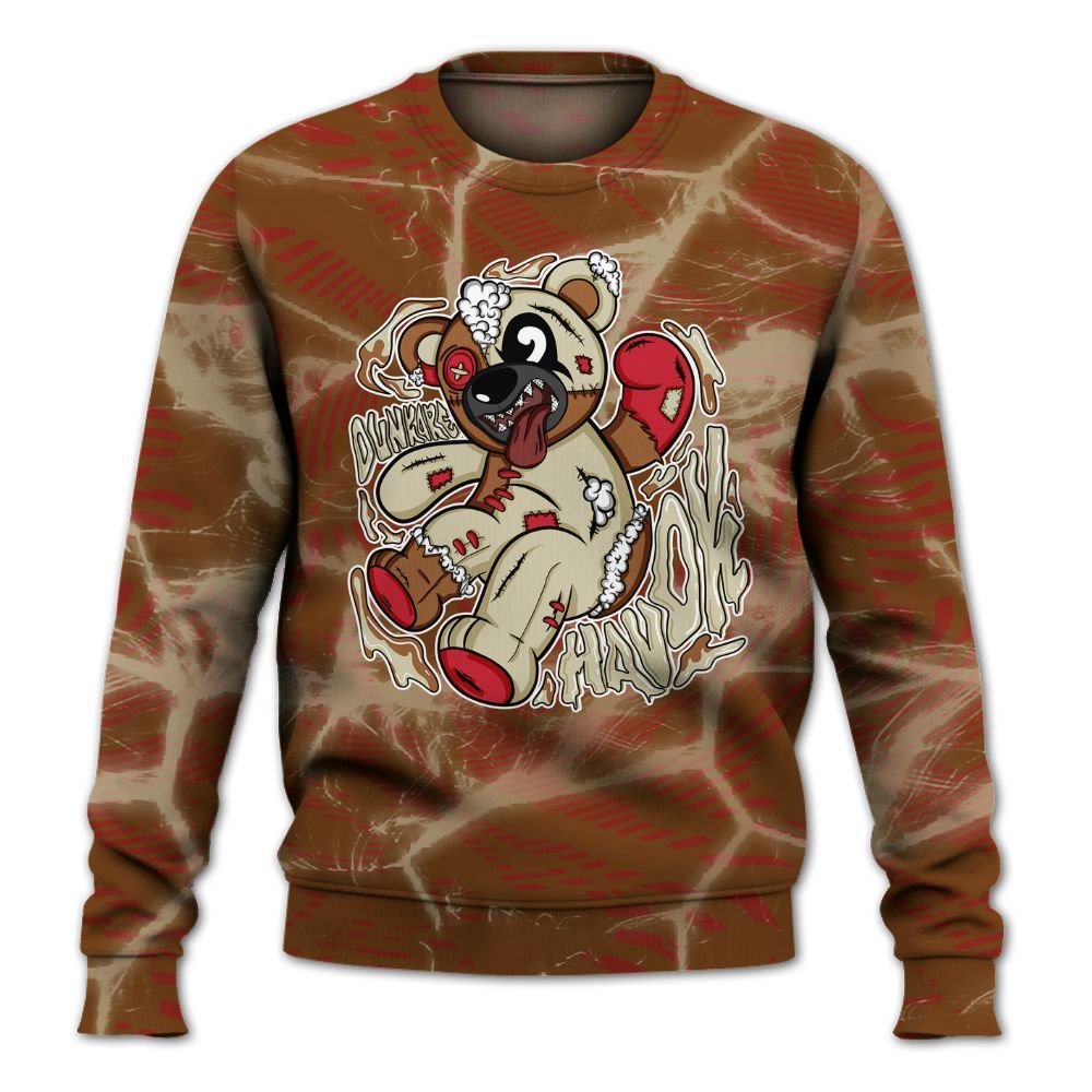 Sweatshirt To Match Archaeo Brown 5s - Havok Bear All Over Print