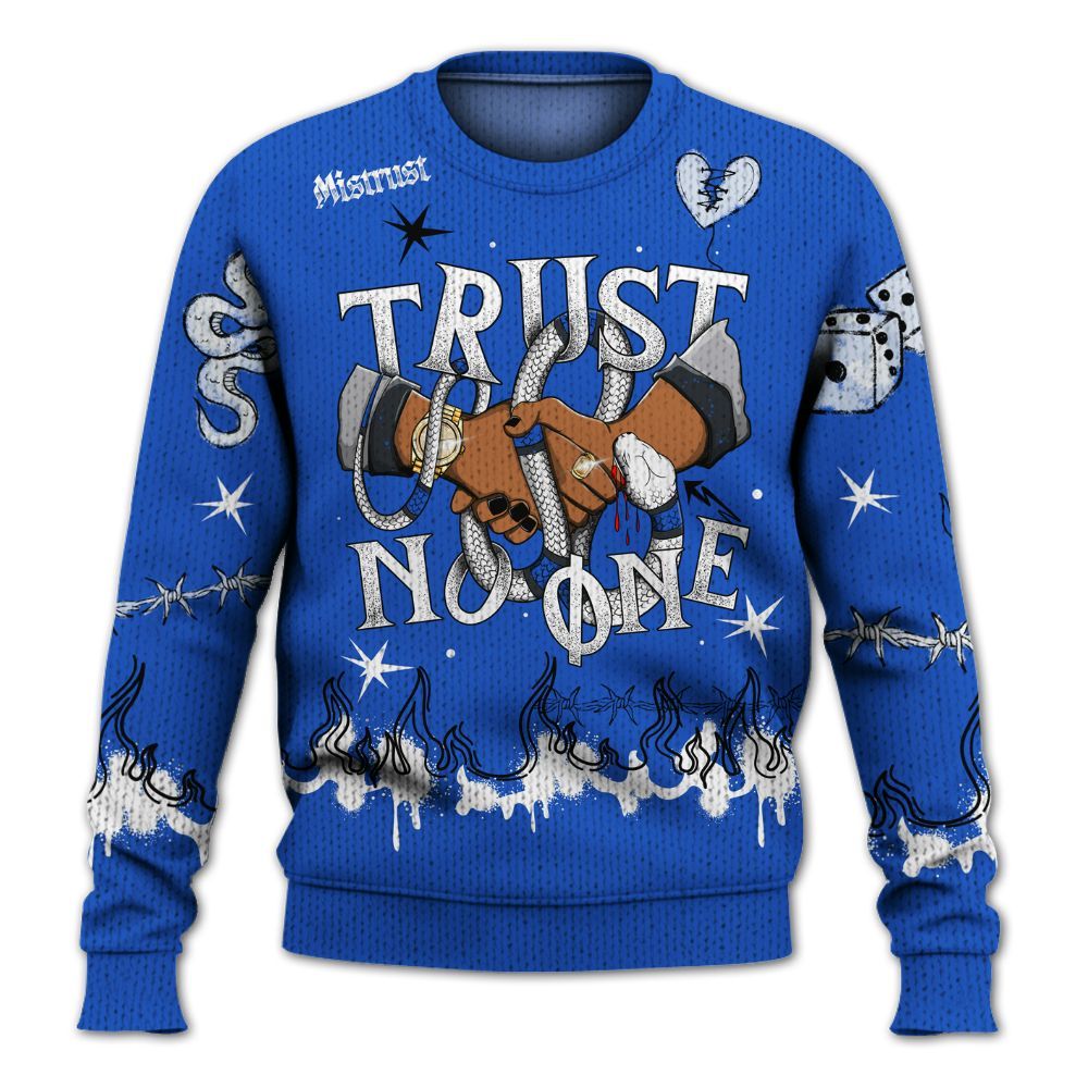 Knitted Sweater To Match Retro Stealth 5s - Trust No One Snake-Bite Doodle Crayon
