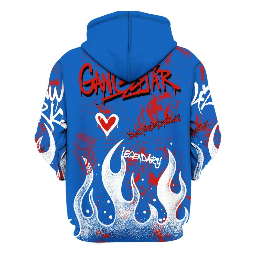 Hoodie To Match Kobe 6 Game Royal - Lucky Money Paid In Full Graffiti All Over Print