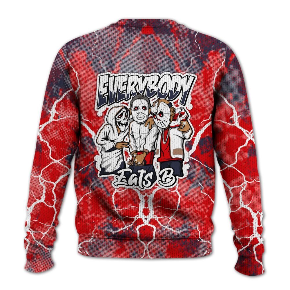 Knitted Sweater To Match Low OG Howard Bison 1s - Everybody Eatin B Graphic Halloween