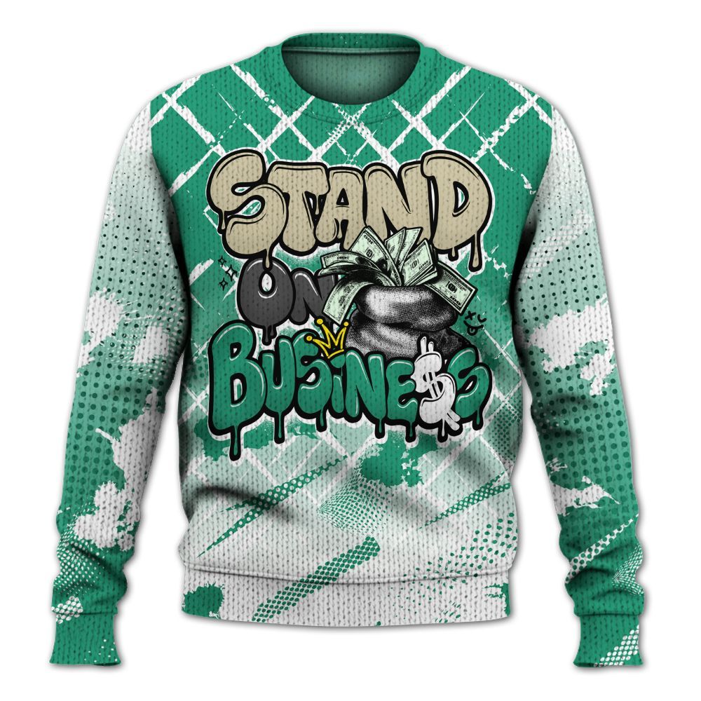 Knitted Sweater To Match Pine Green 4s - Halftone Stand Business Dripping