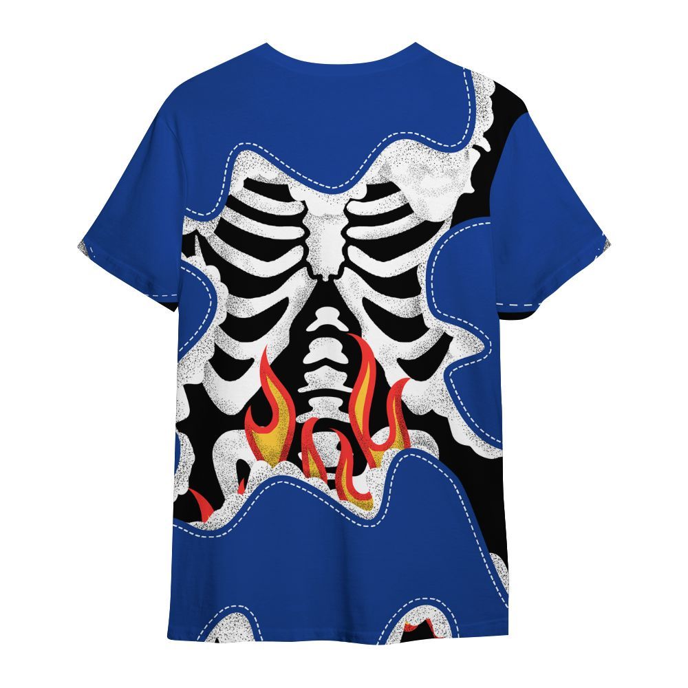 Shirt To Match Air Foamposite One Royal - Skeleton Burning Heart Drip All Over Print