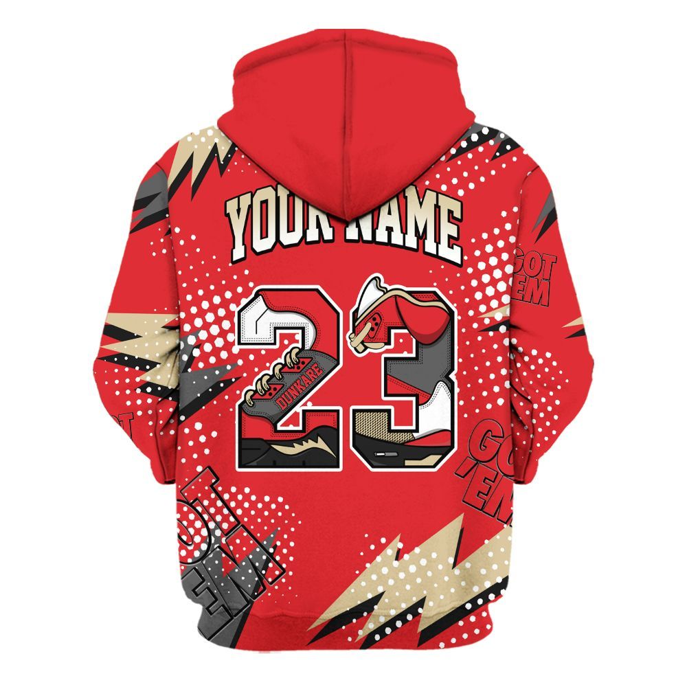 Hoodie To Match Prime 93 Fire Red - Custom Name Number 23 5s All Over Print