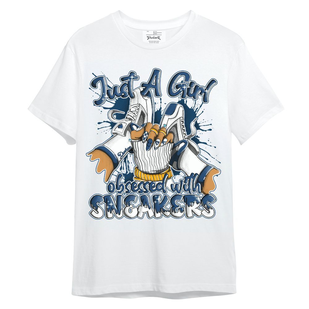 Shirt To Match High OG Midnight Navy 1s - Just A Girl Sneakers Unisex Shirt