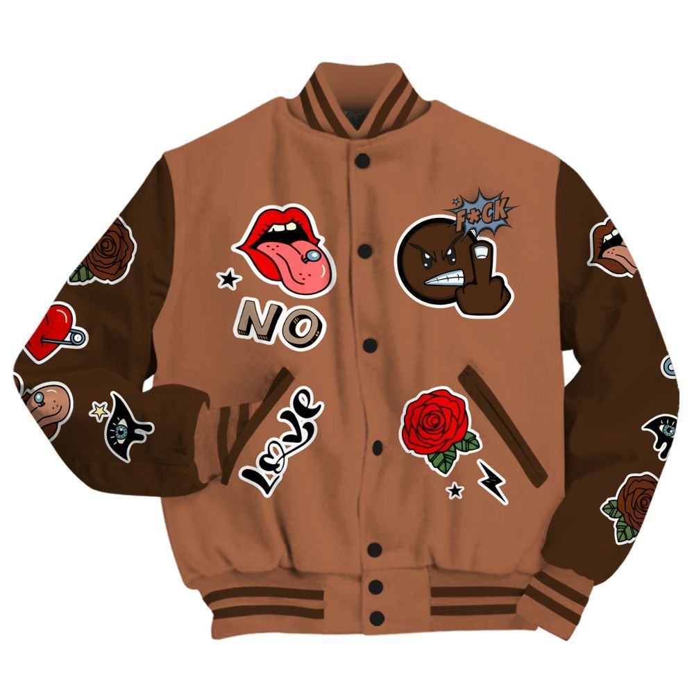 Varsity Jacket To Match Air Foamposite Metallic Copper - FK Around Find Out All Over Print