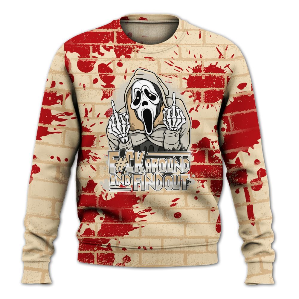 Sweatshirt To Match Dunk Low Strawberry Waffle - F#CK And Find Out Graphic Halloween All Over Print