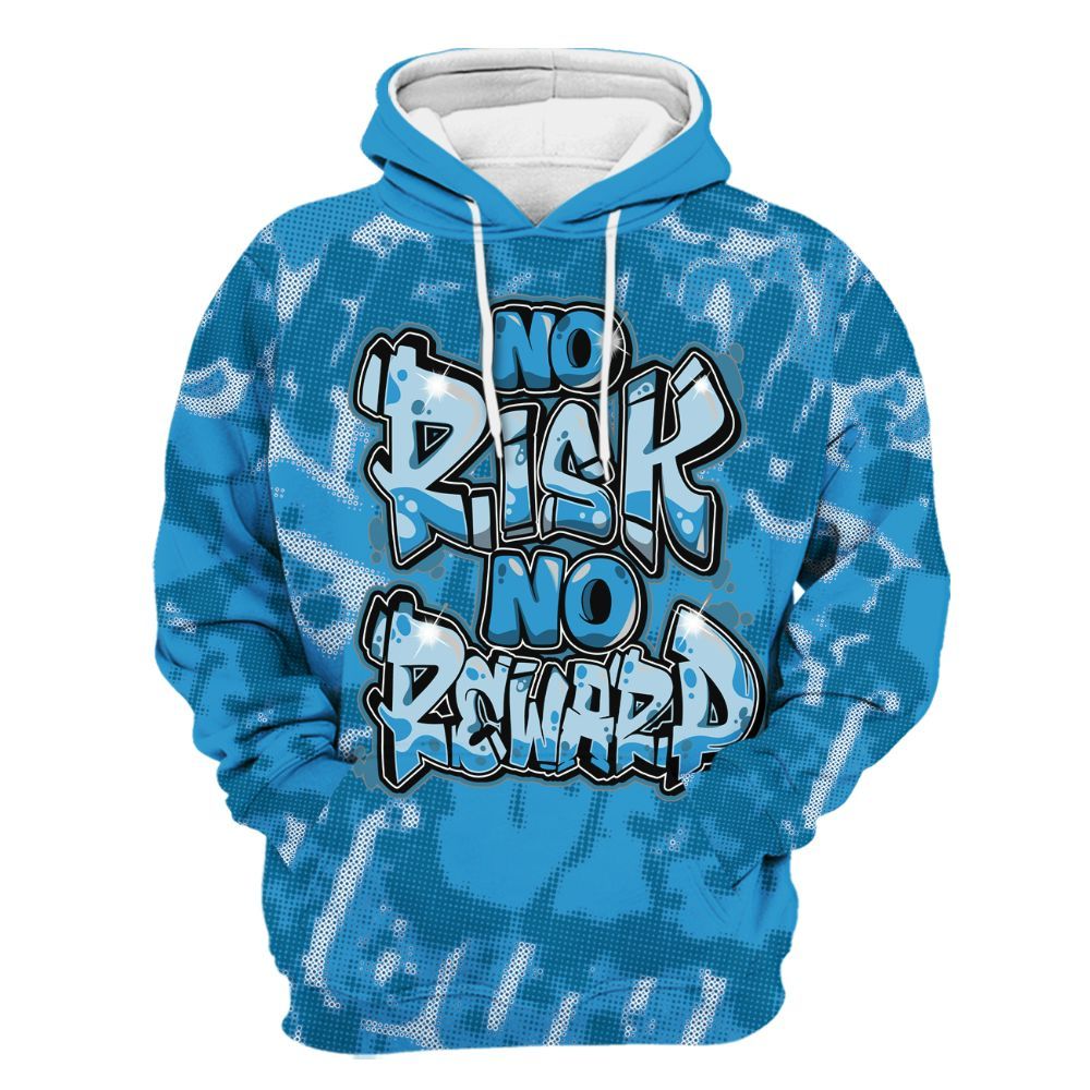 Hoodie To Match Powder Blue 9s - No Risks No Reward Street All Over Print