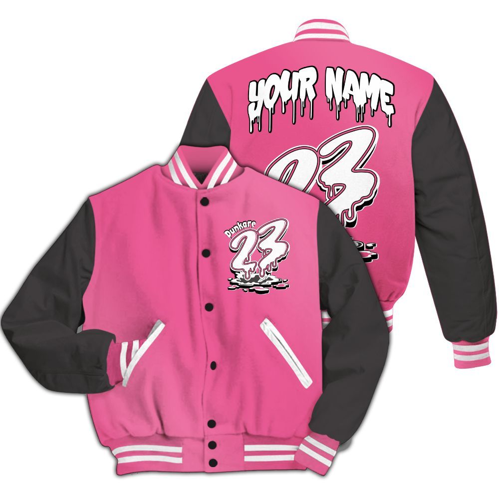 Varsity Jacket To Match Air Max SNDR Hyper Pink - Custom Name 23 Drip All Over Print