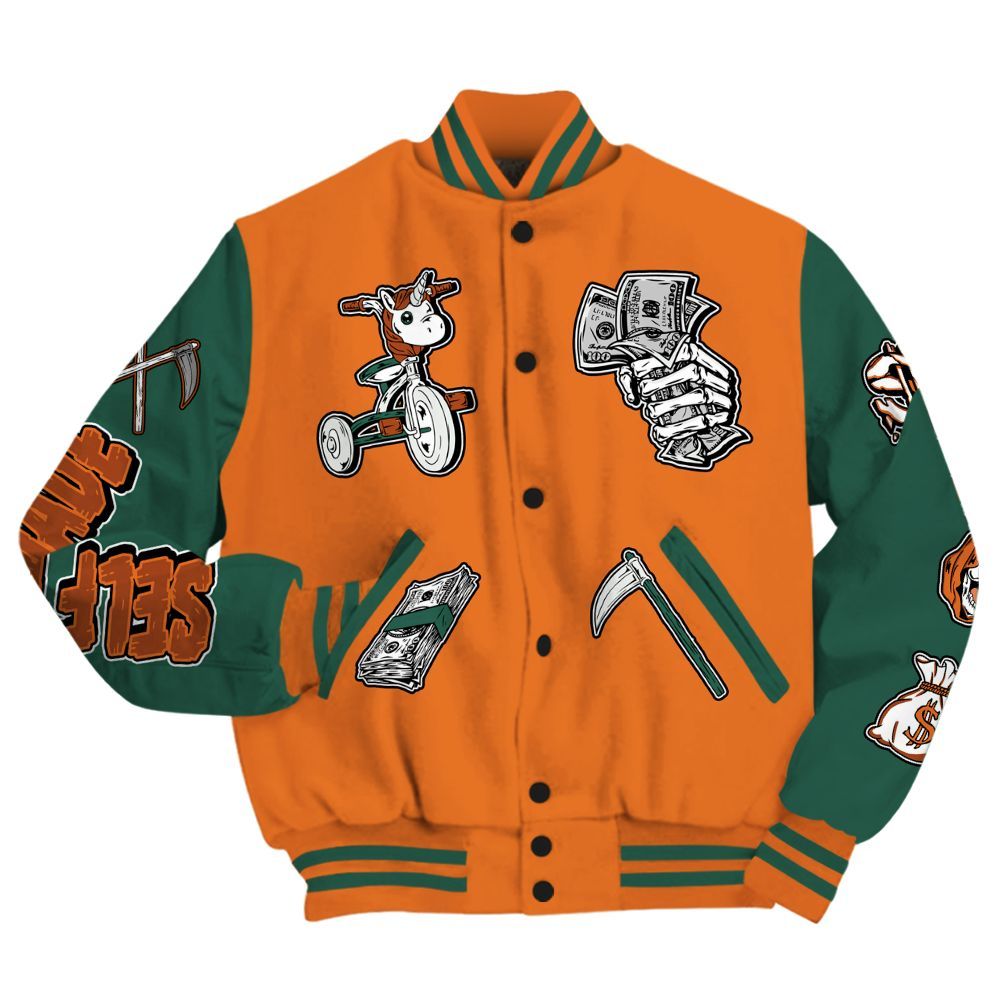 Varsity Jacket To Match Dunk Low Ceramic - Self Make Skeleton All Over Print