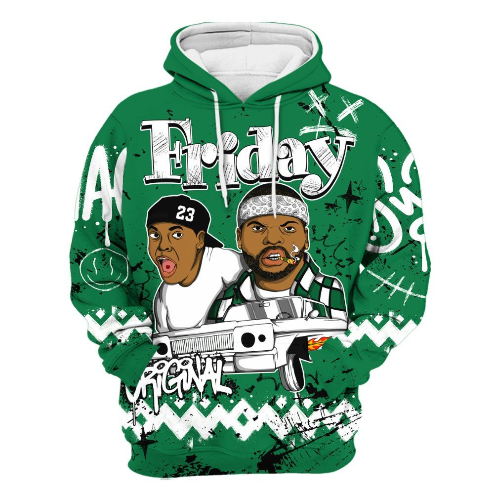 Hoodie To Match Pine Green 13s - Friday Sneaker Crayon All Over Print