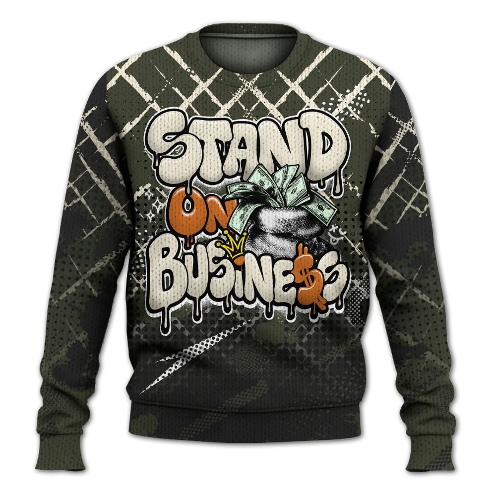 Sweater To Match Retro Undefeated 4s - Halftone Stand Business Drip Graphic