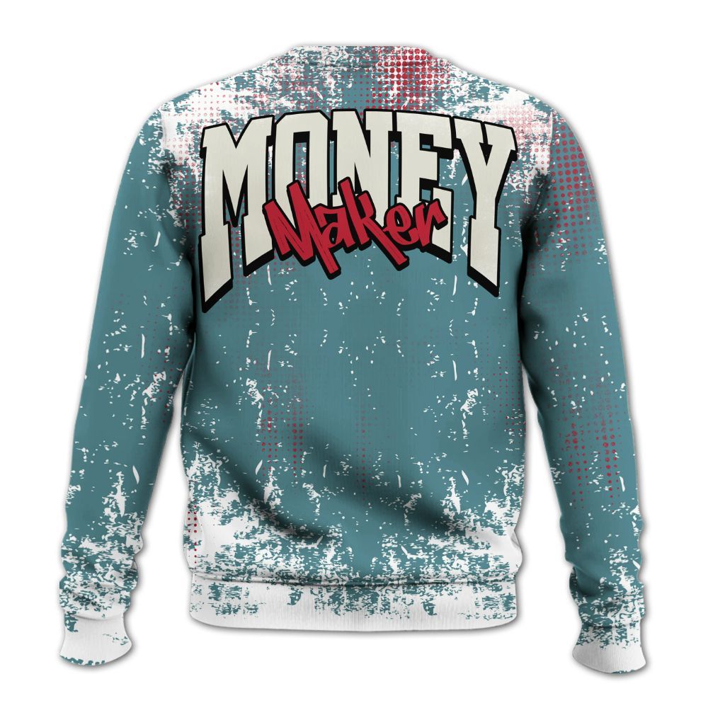 Sweatshirt To Match Dunk Low Denim Turquoise Royal - Move In Silence Money Street Retro All Over Print