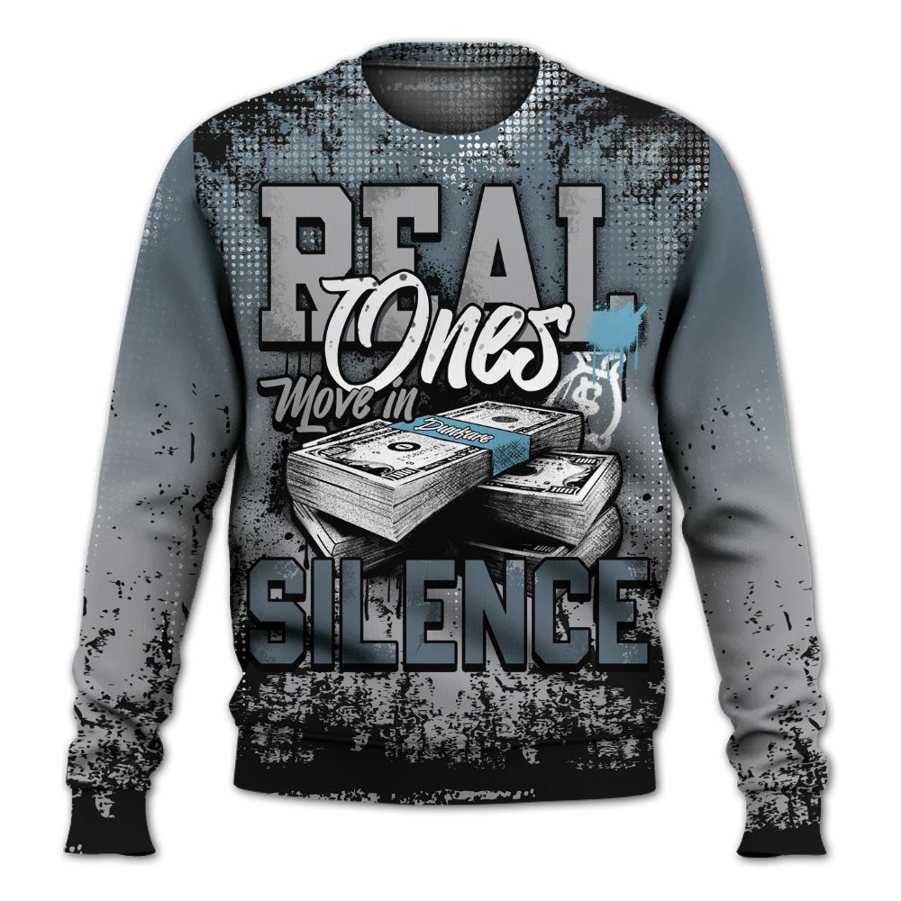 Sweatshirt To Match Retro Light Graphite Wolf Grey 5s - Move In Silence Money Street Retro All Over Print