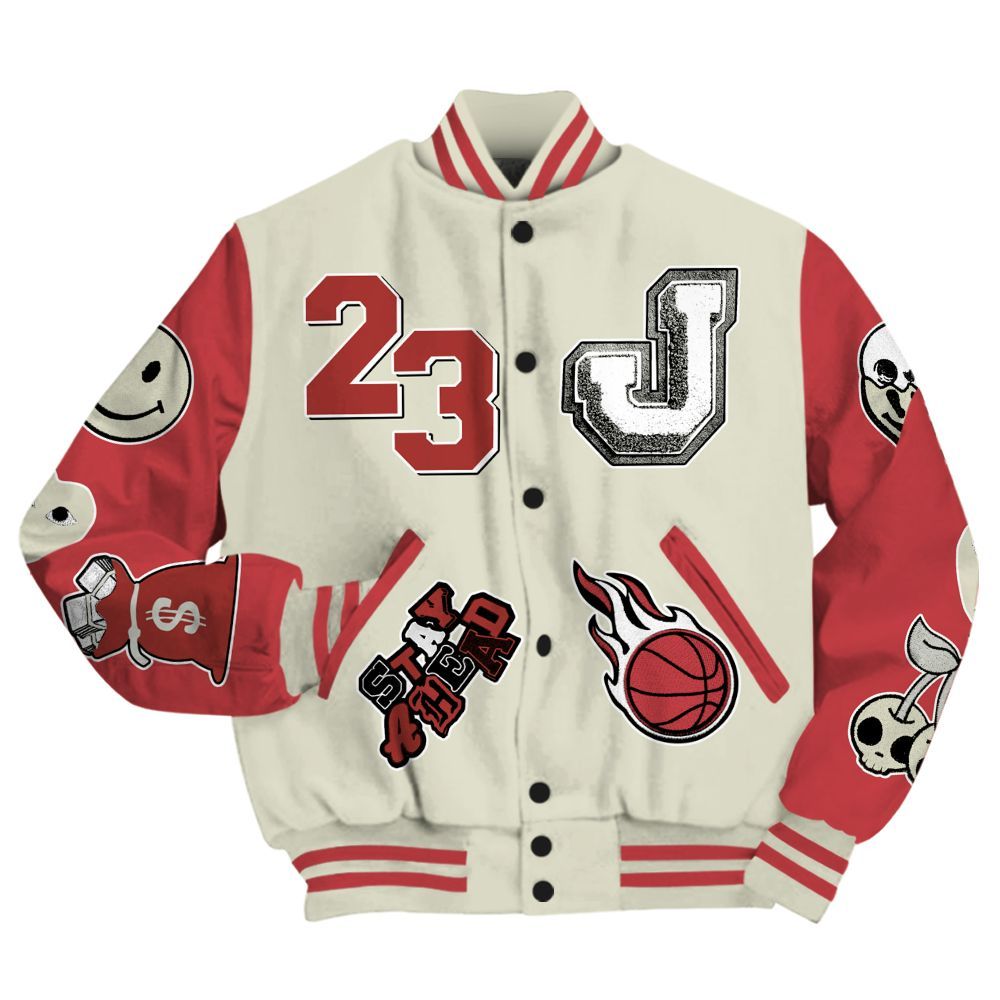 Varsity Jacket To Match Valentine's Day 2026 4s - Hustles Money Number 23 All Over Print