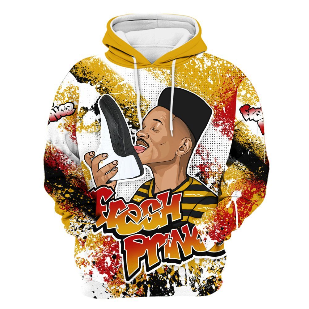 Hoodie To Match White Taxi 12s - Fresh Sneaker Lick All Over Print