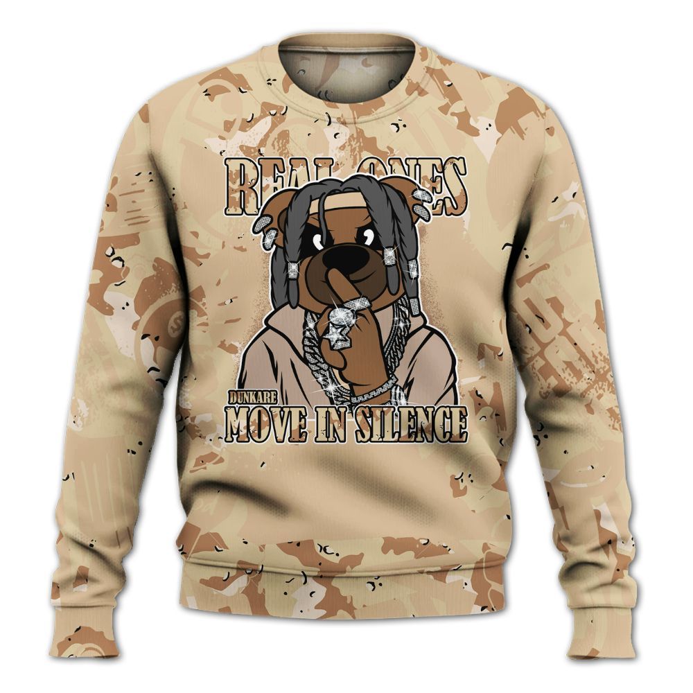 Sweatshirt To Match Desert Camo 3s - Silent Achievers Bear Monogram Graffiti All Over Print