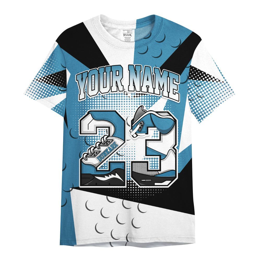 Shirt To Match High OG UNC Reimagined 1s - Poly Custom Name Number 23 5s All Over Print