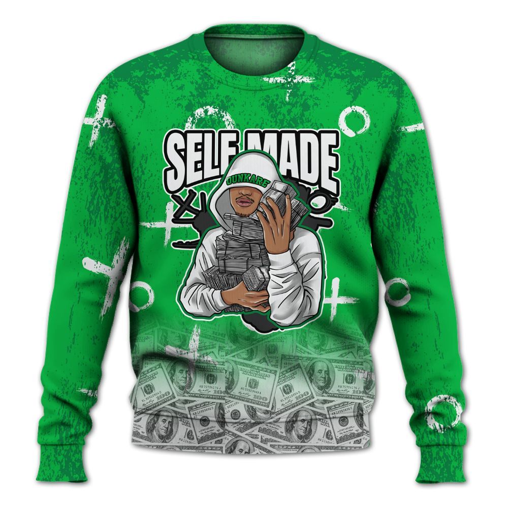 Sweatshirt To Match Lucky Green 5s - Selfmade Unique Drip All Over Print