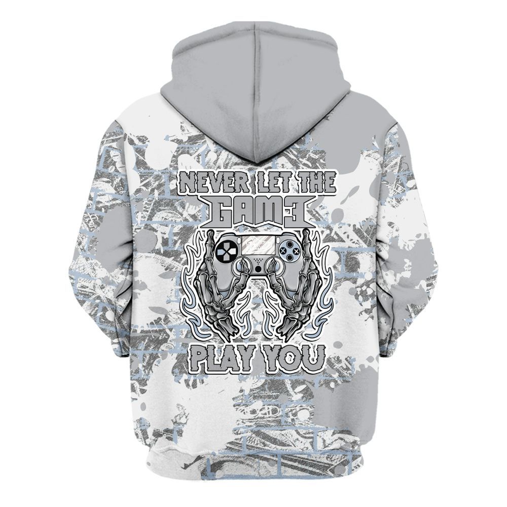 Hoodie To Match Low OG Wolf Grey 1s - PlayGame Skull Brick All Over Print