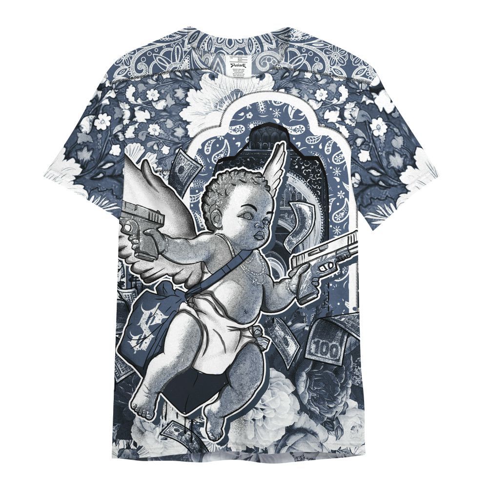 Shirt To Match Low Diffused Blue 11s - Angel Money Bag All Over Print