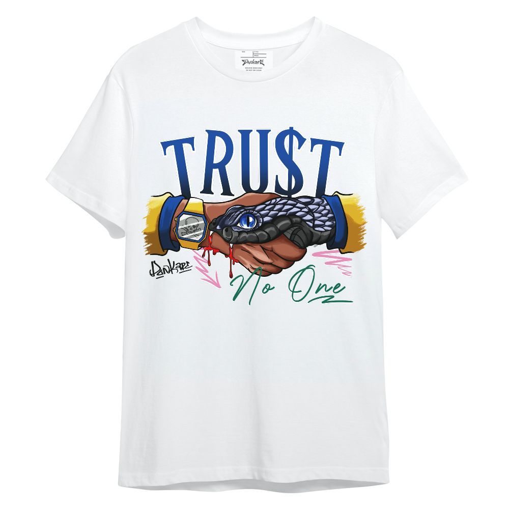Shirt To Match Brazil Racer Blue Yellow 3s - Snake Trust No One Graphic