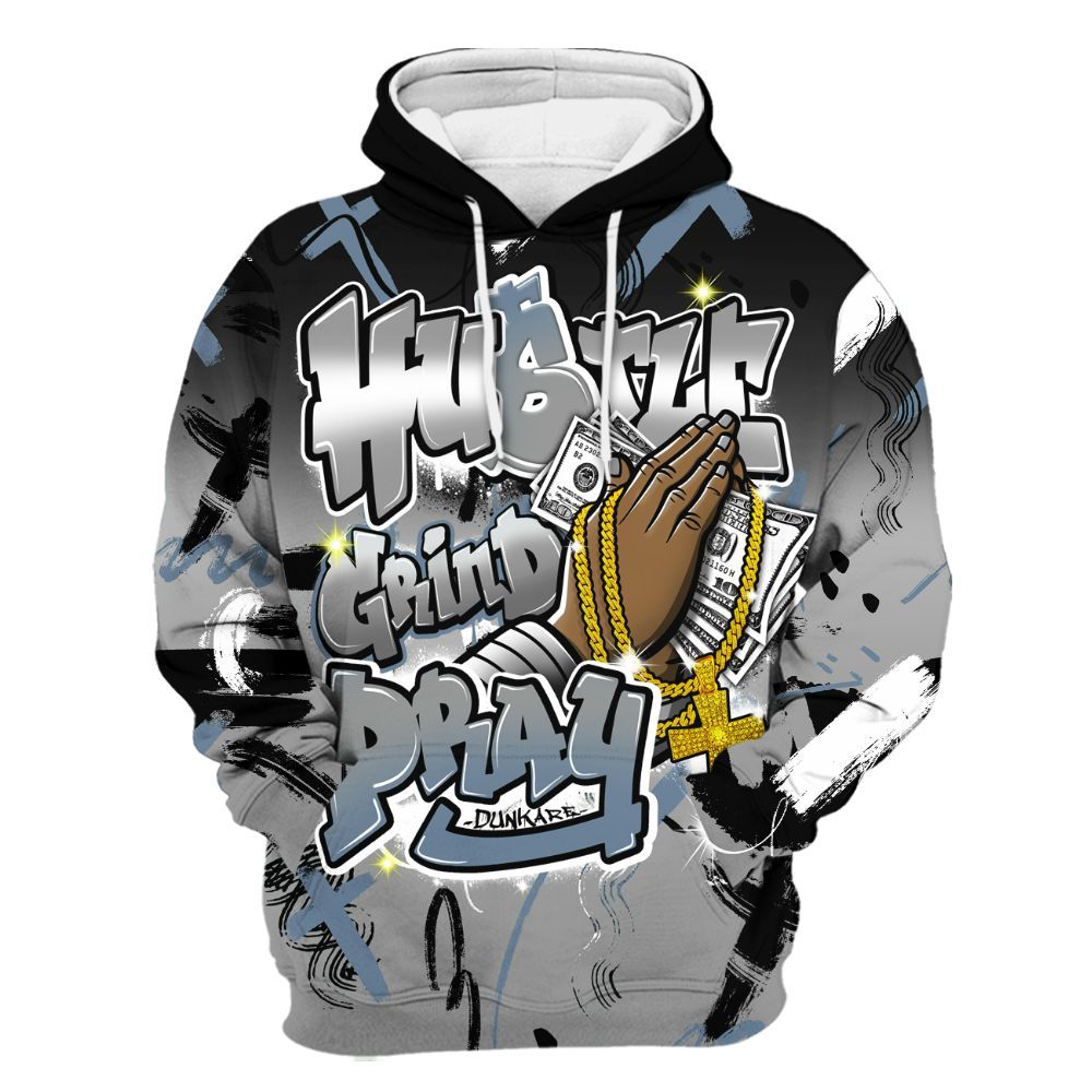 Hoodie To Match Black Chrome 6s - Money Hustle Grind Pray All Over Print