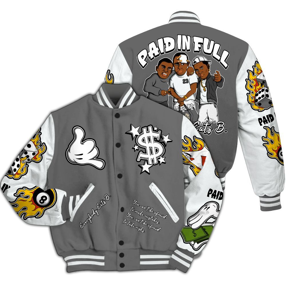 Varsity Jacket To Match Retro Stealth 12s - Everybody Paid In Full Graphic All Over Print