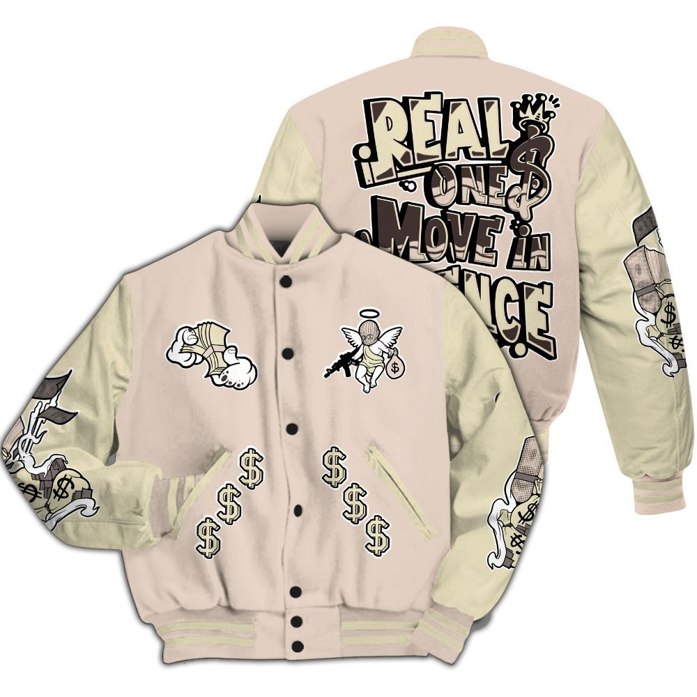 Varsity Jacket To Match A Ma Maniere X Fossil Stone 4s - Ones Move In Silence Graphic All Over Print