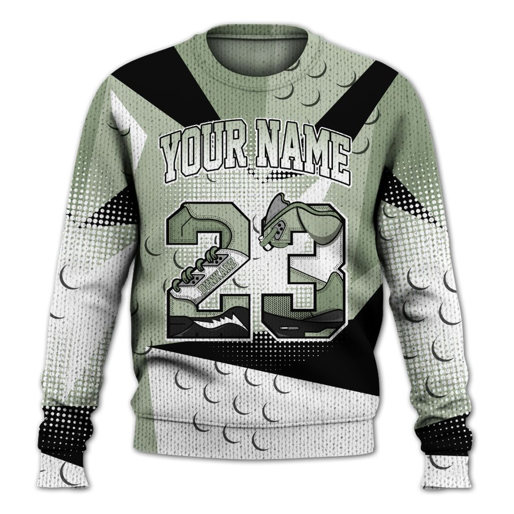 Knitted Sweater To Match Seafoam Sail 4s - Poly Custom Name Number 23 5s