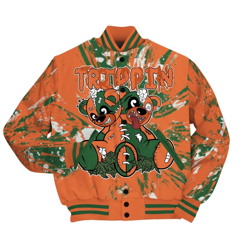 Varsity Jacket To Match Low Miami 5s - Trippin Bear Luxury Varsity Jacket Unisex