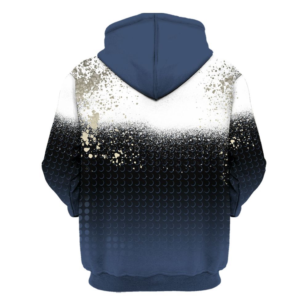 Hoodie To Match Diffused Blue 3s - Halftone Time Is Money All Over Print