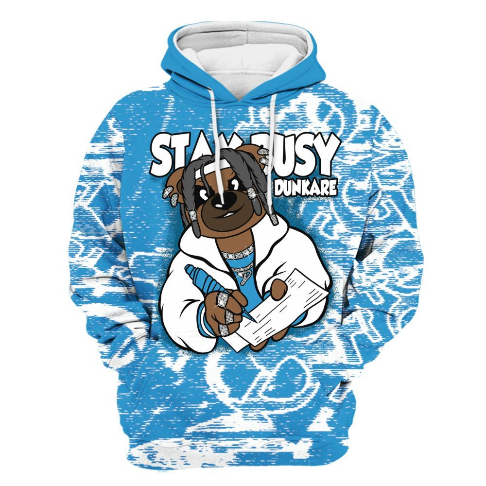 Hoodie To Match Powder Blue 9s - Maintain Activity Bear Avant-Garde All Over Print