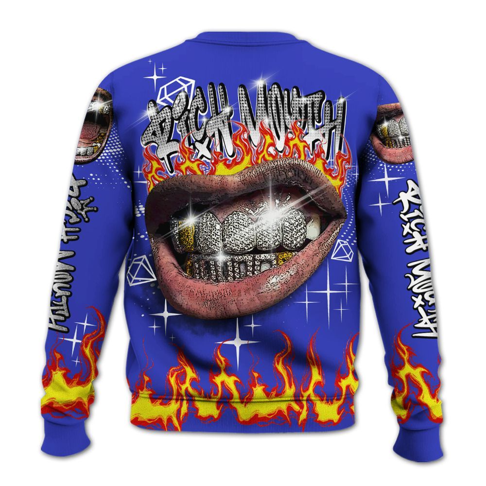 Sweatshirt To Match Retro Black Concord 12s - Rich Mouth Fire Rap Retro 90s All Over Print