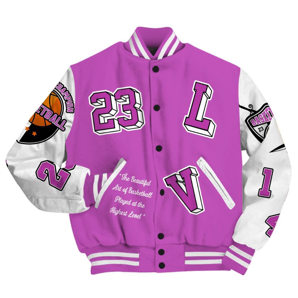 Varsity Jacket To Match Hyper Violet 4s - The GOAT Got Em Streetwear All Over Print