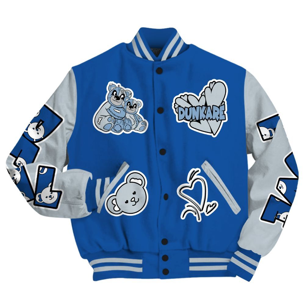 Varsity Jacket To Match Low Space Royal 11s - Sincere Fondness Bear All Over Print