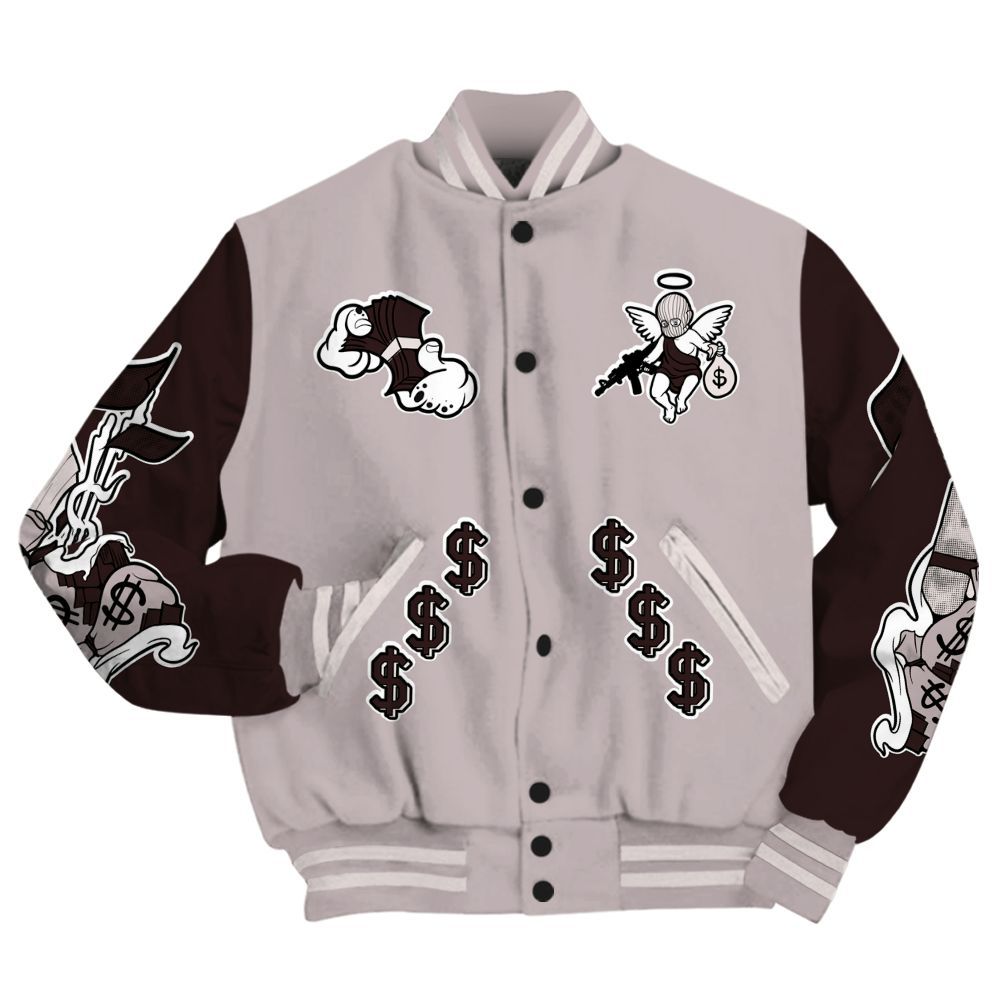 Varsity Jacket To Match AMM Air Smokey Mauve 6s - Ones Move In Silence Graphic All Over Print