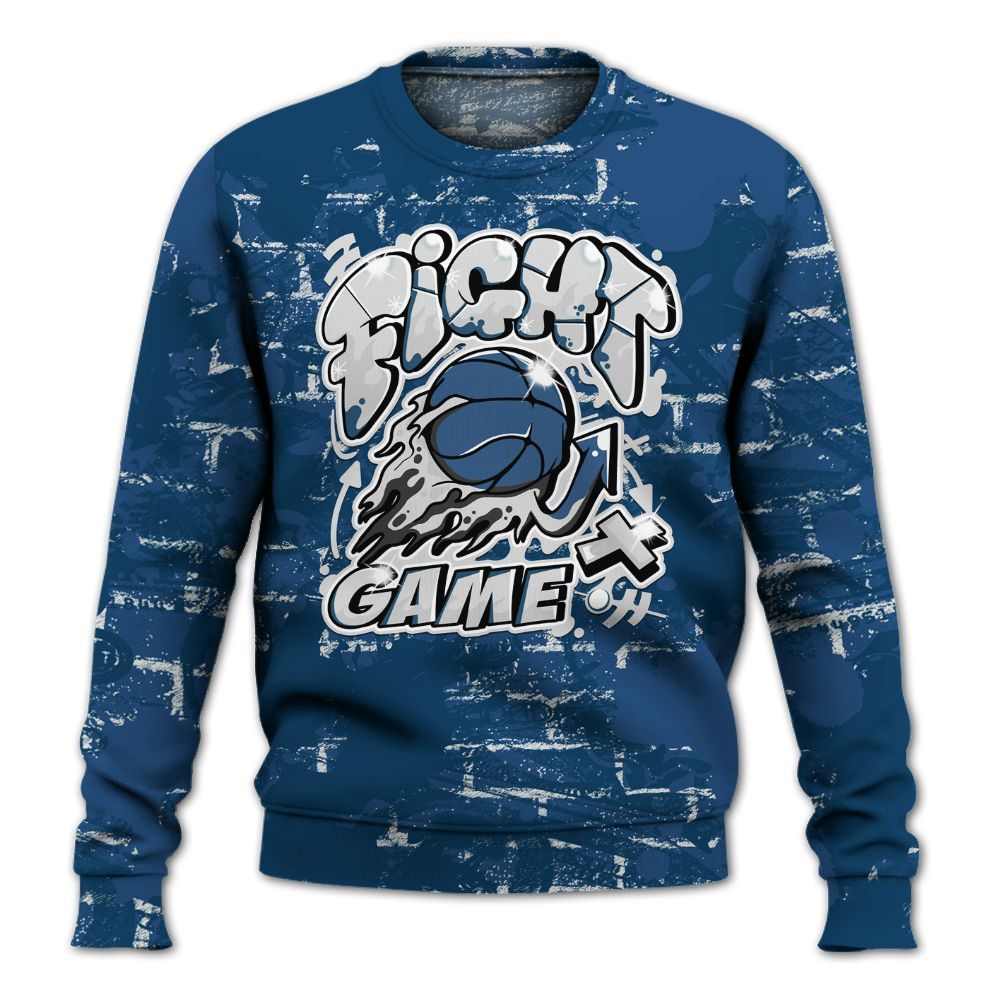 Sweatshirt To Match High OG Midnight Navy 1s - Fighter Games Graphic Street Art All Over Print