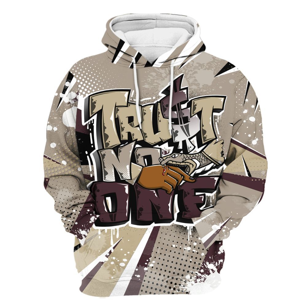 Hoodie To Match AMM Retro Phantom 4s - Poly Trust No One Dripping All Over Print