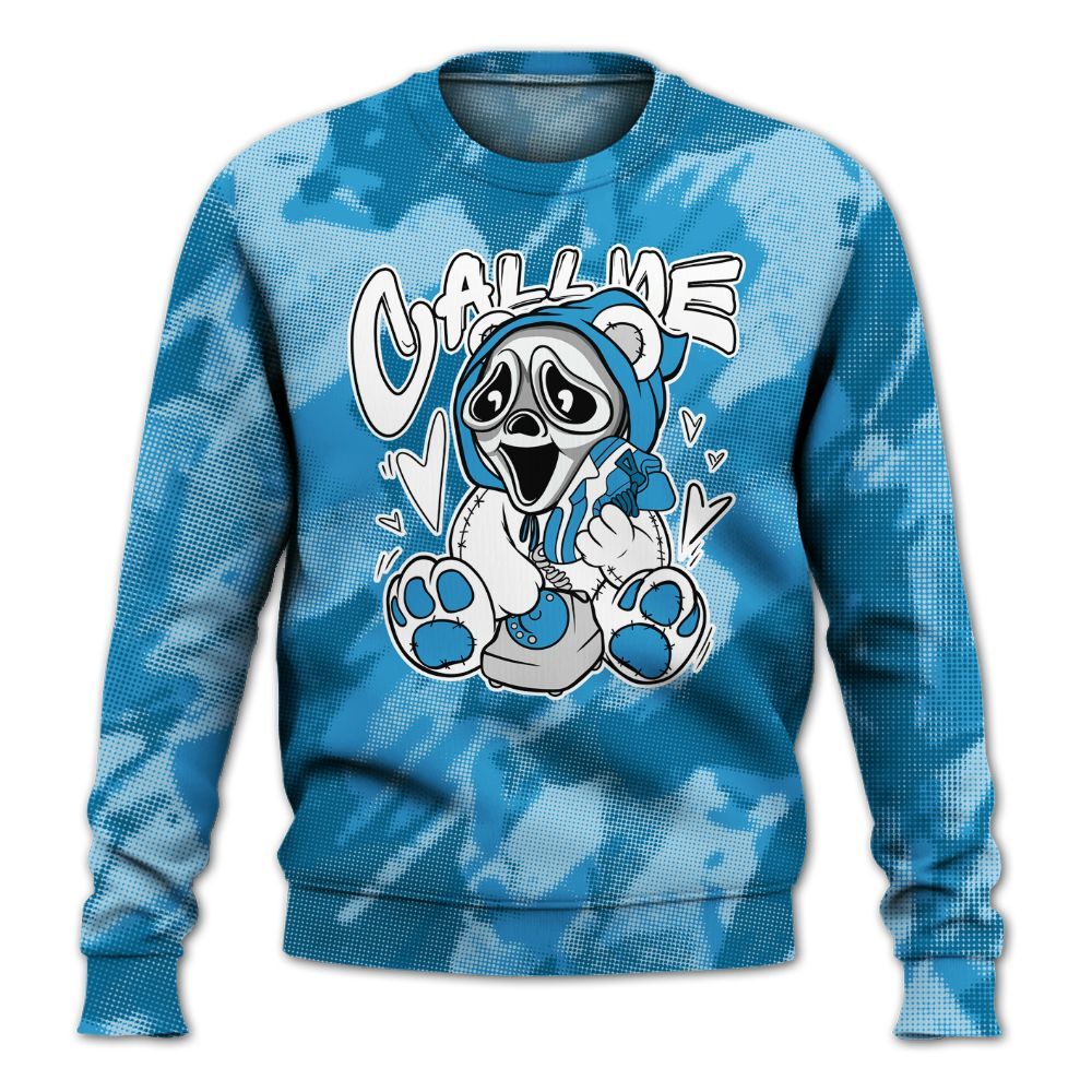 Sweatshirt To Match Powder Blue 9s - Call Me Bear Abstract Halftone All Over Print