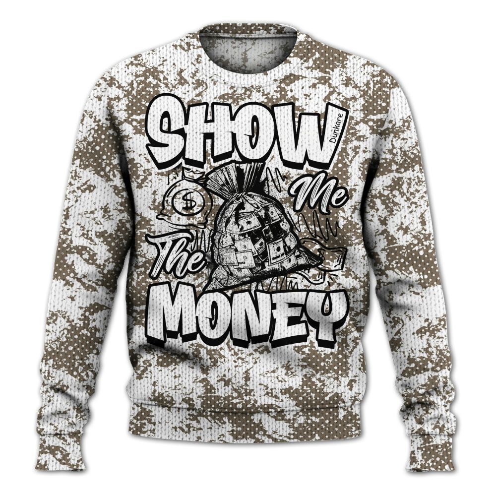 Knitted Sweater To Match Low OG Dark Mocha 1s - Show Me The Money Retro