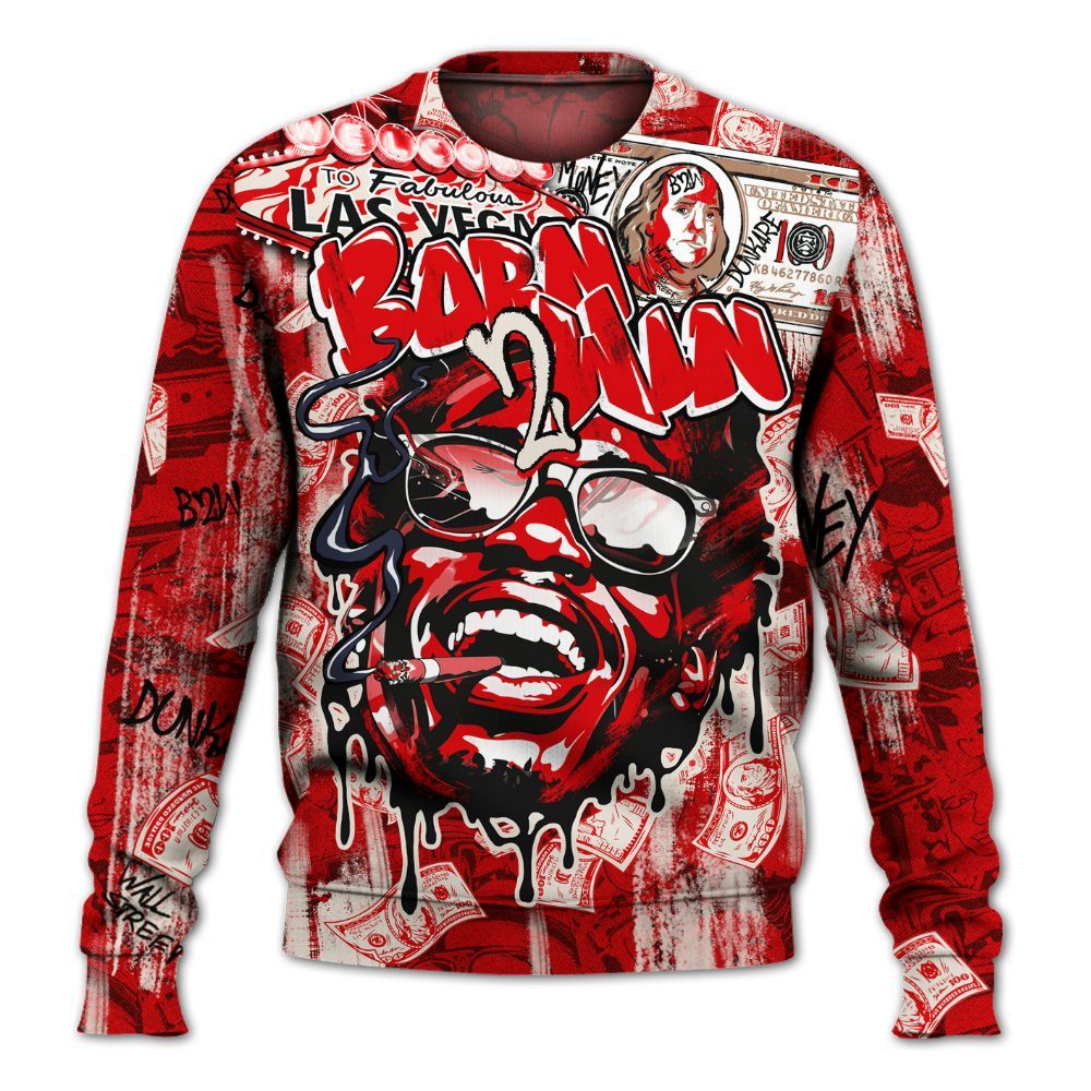 Sweatshirt To Match Low OG Howard University 1s - Born To Win Money All Over Print