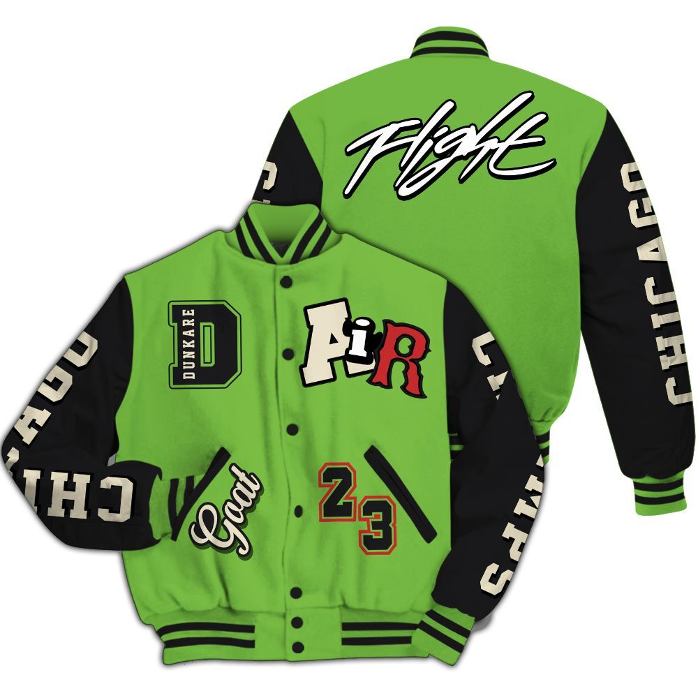 Varsity Jacket To Match Air Max Waffle SP Action Green - AIR Number 23 GOAT All Over Print