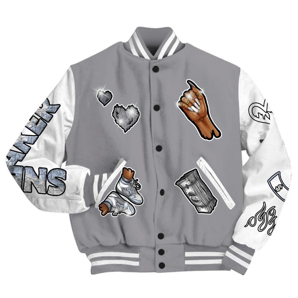 Varsity Jacket To Match Low Cement Grey 11s - Sneakerz Girlz All Over Print